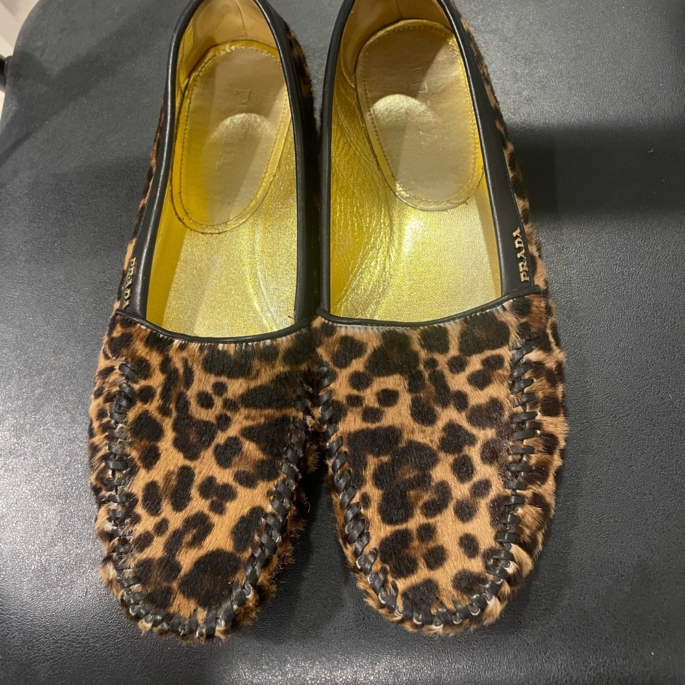 Prada leopard loafers